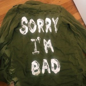 Forever 21 “Sorry I’m Bad” Army Jacket